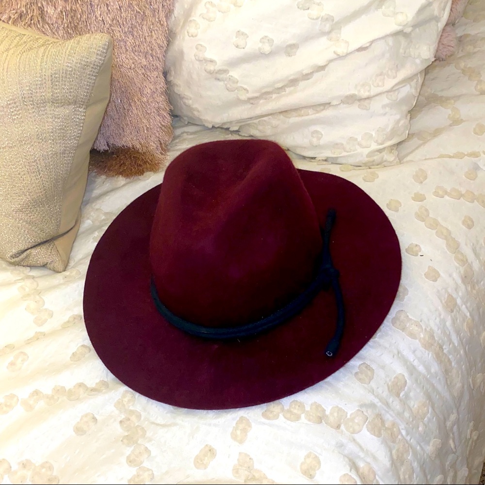 Maroon Fedora Style Hat